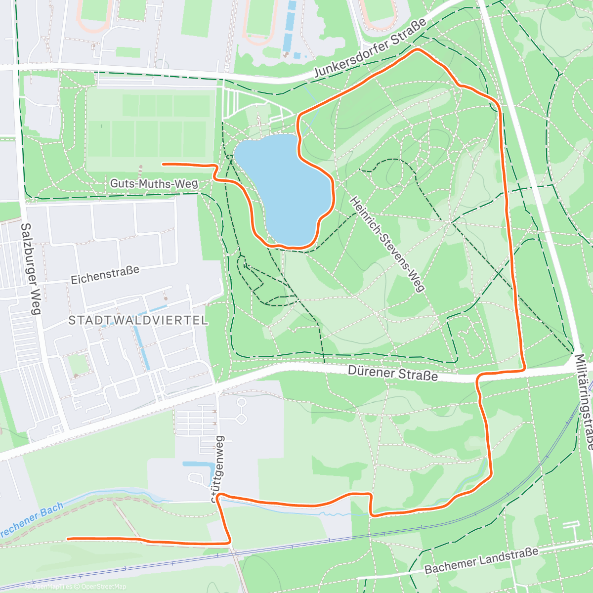 Map of the activity, Lauf am Nachmittag