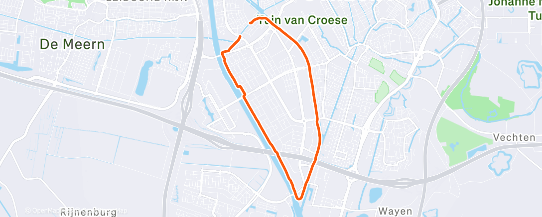 Map of the activity, Easy met 6x15s sprint