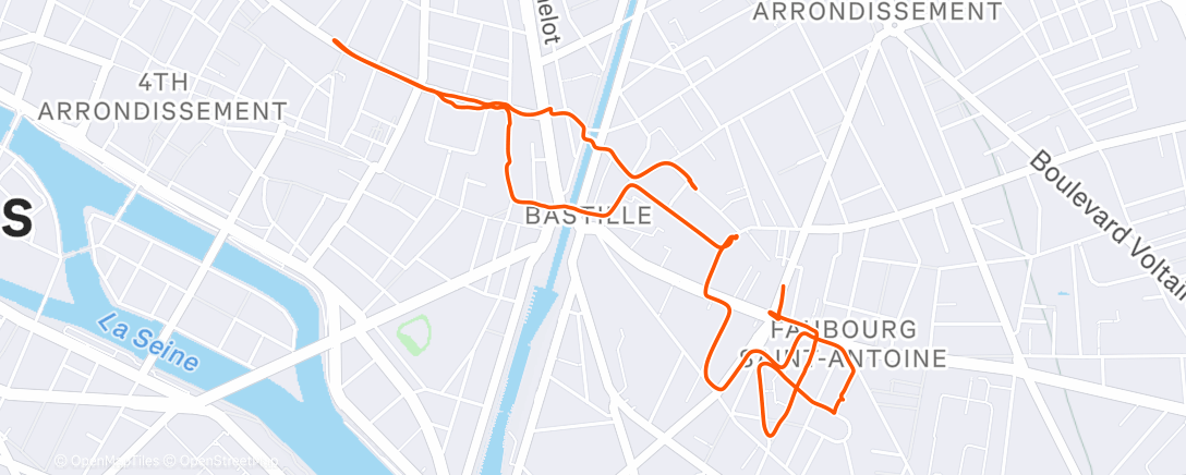 Map of the activity, Morning Walk