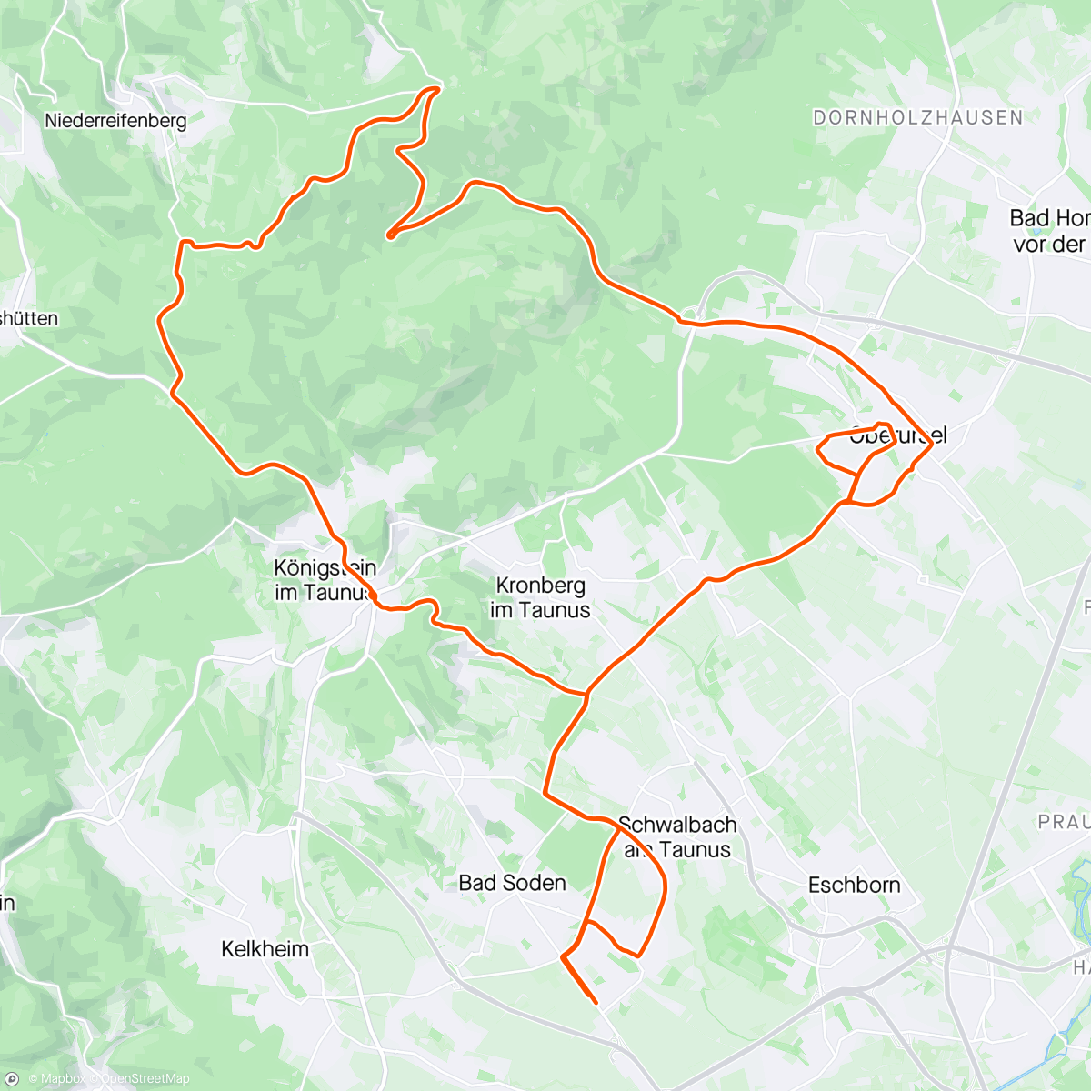 Map of the activity, Frankfurt pre race ride 👍