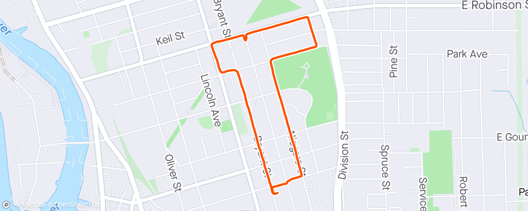 Map of the activity, Evening Run