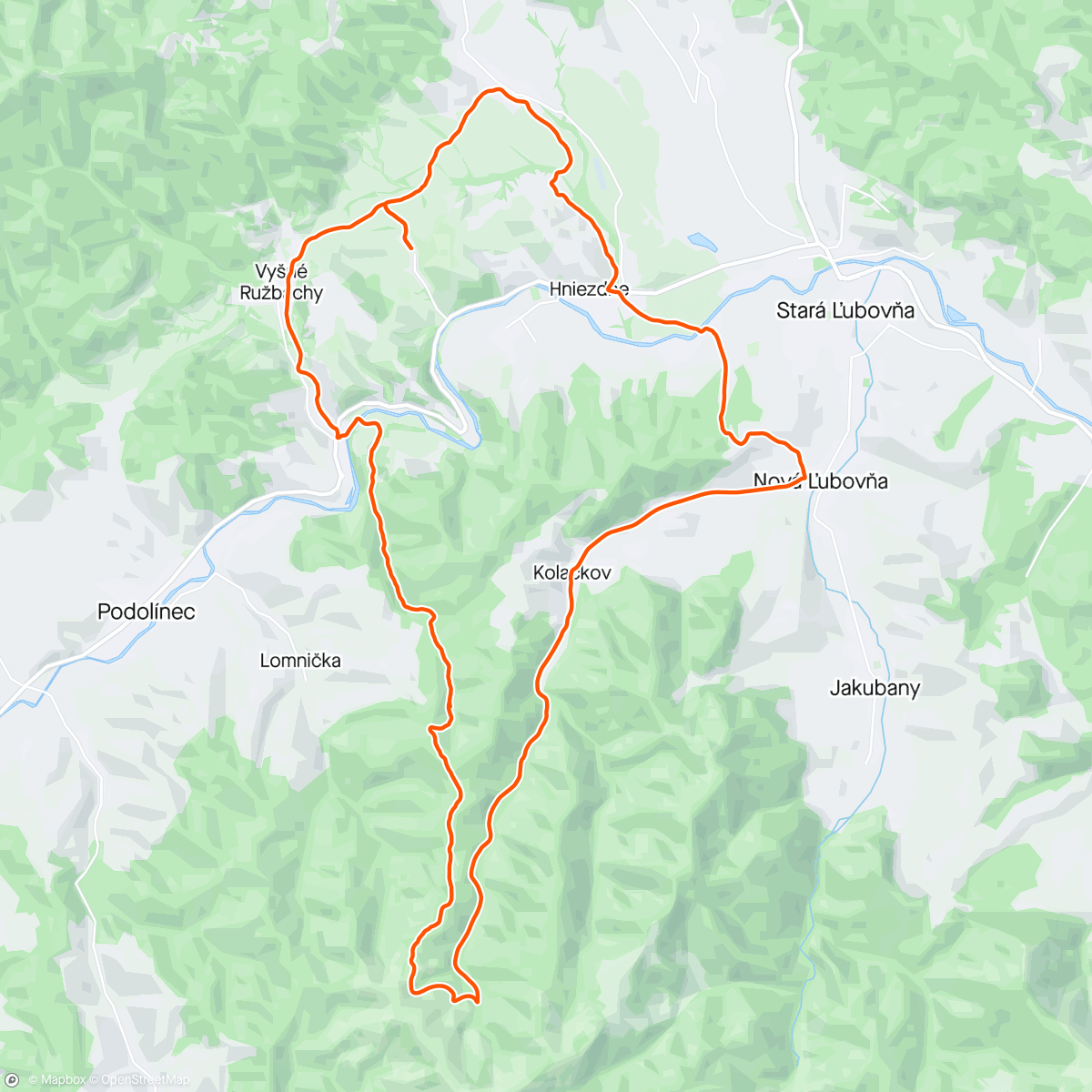 「Lackovské MTB: do Levočských vrchov 🚴☀️」活動的地圖