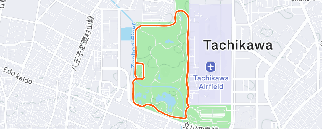 Map of the activity, 昭和記念公園ハーフ