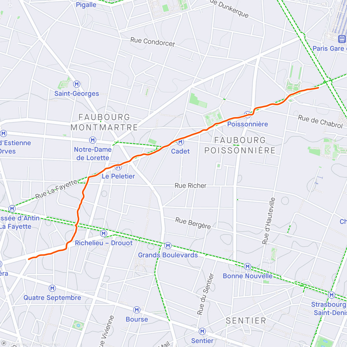 Map of the activity, To Gare du Nord and home…