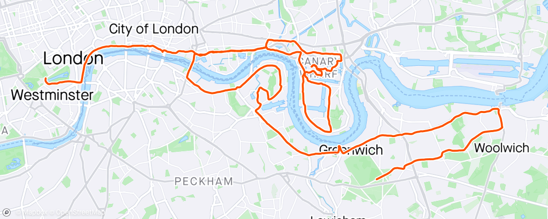 Map of the activity, London Marathon 2024 💪🥇😃