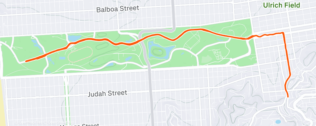 Map of the activity, Afternoon Run