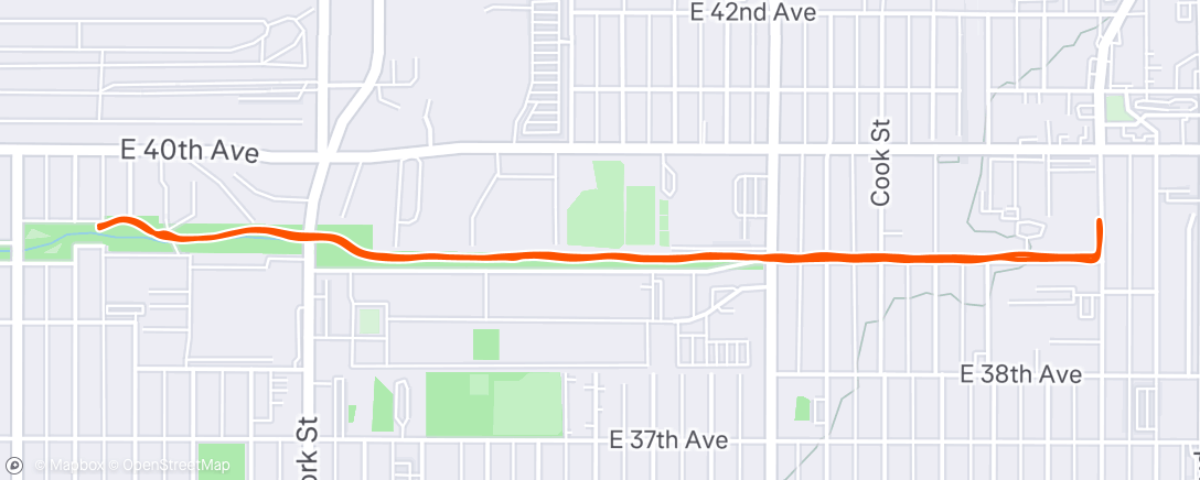 Map of the activity, Afternoon Run