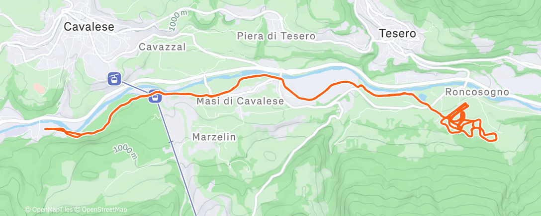 Map of the activity, Val di Fiemme