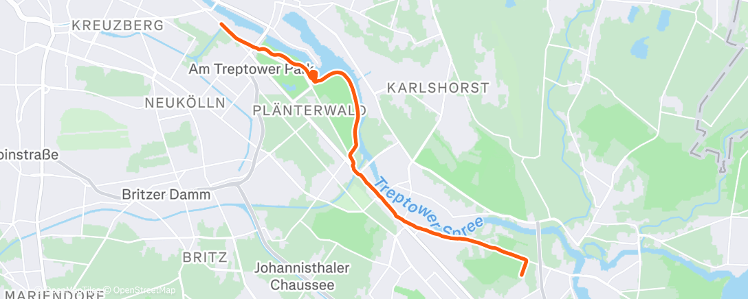 Map of the activity, Lauf am Morgen