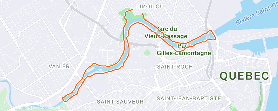 Map of the activity, Afternoon Run
