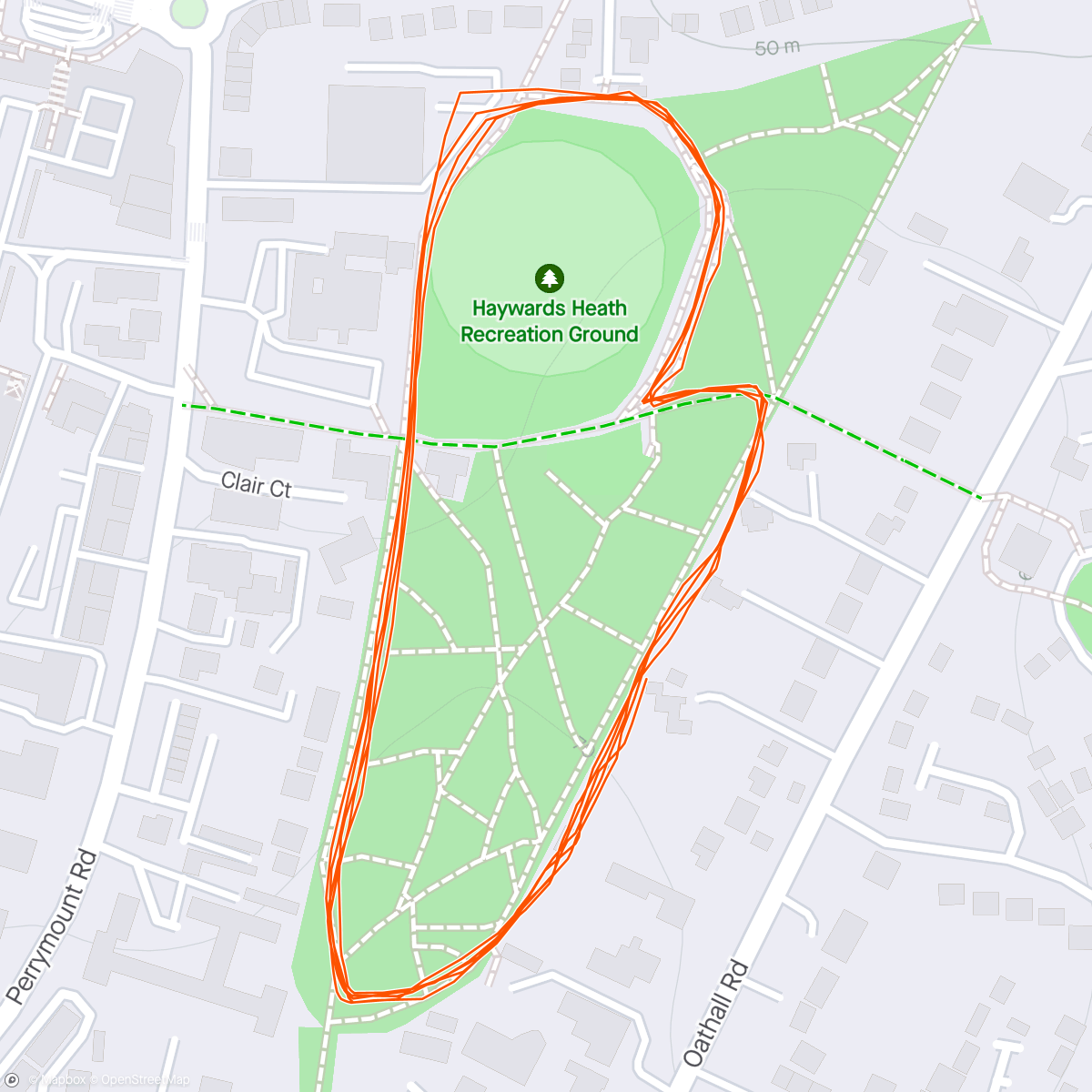 Map of the activity, Parkrun #174