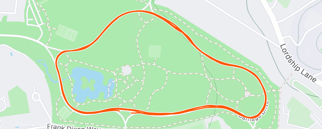 Map of the activity, Parkrun