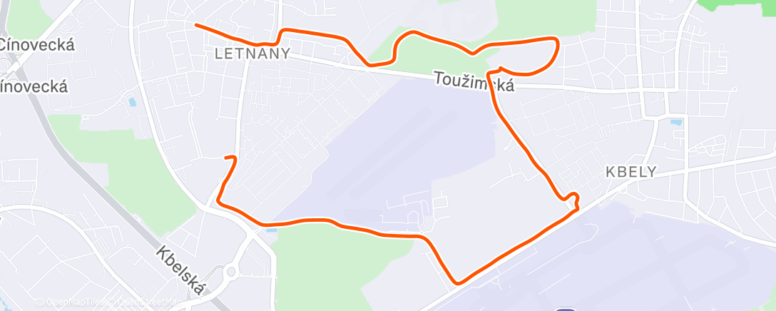 Map of the activity, Afternoon Run