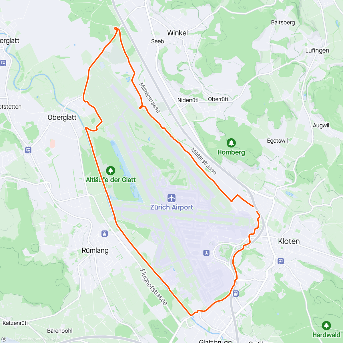 Mapa da atividade, Flughafenlauf