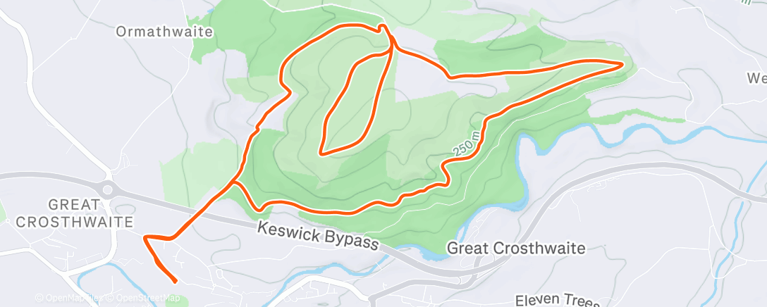 Map of the activity, Loopy Latrigg Fell race 2!