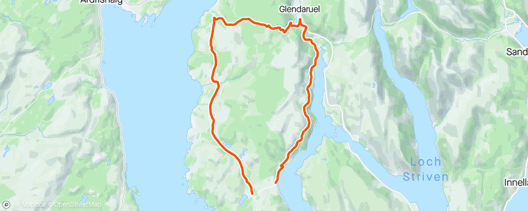 Map of the activity, Cowal peninsula loop
