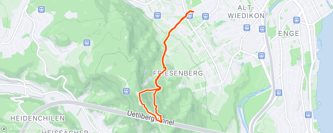 Map of the activity, Afternoon Trail Run