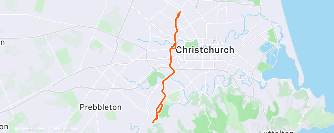 Map of the activity, Evening Ride