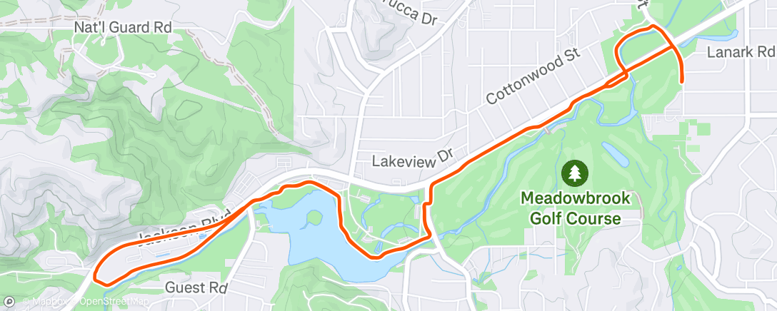 Map of the activity, Afternoon Run