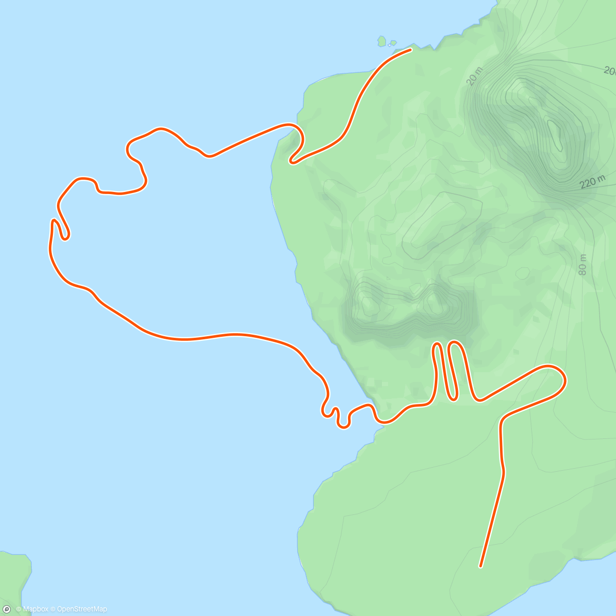 Map of the activity, Zwift - Ocean Lava Cliffside Loop in Watopia