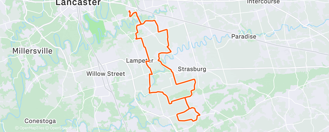 Map of the activity, Afternoon Ride