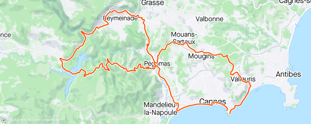 Karte der Aktivität „Vélo 32 « Xtrem Triathlon de Cannes »”