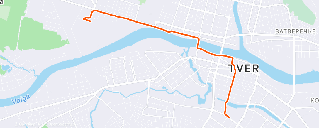 Map of the activity, Утренний забег