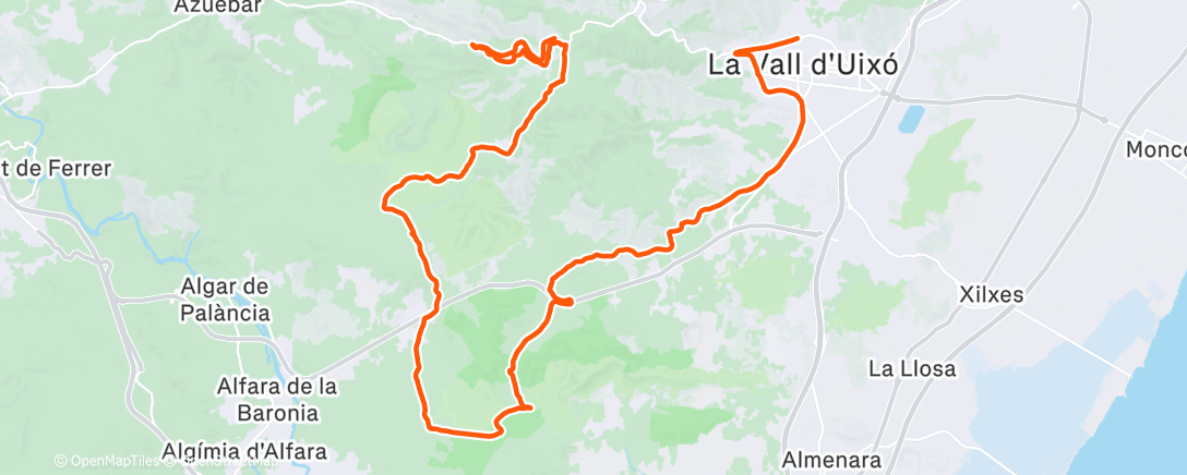 Map of the activity, Bicicleta de montaña a la hora del almuerzo 🪫