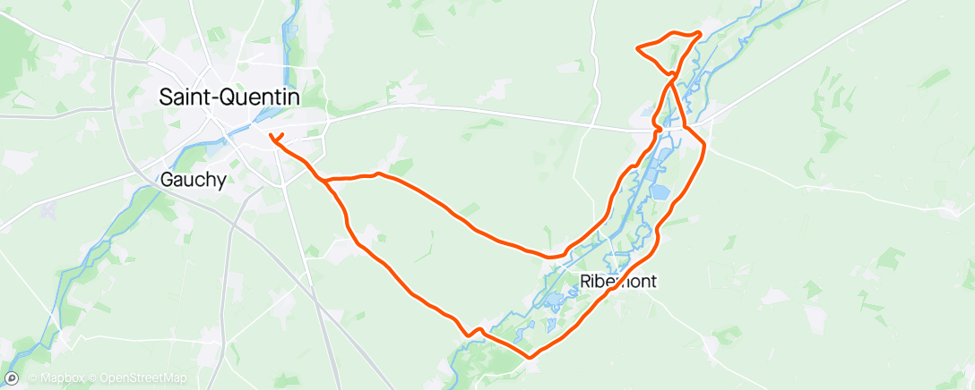 Map of the activity, Solo lunch ride