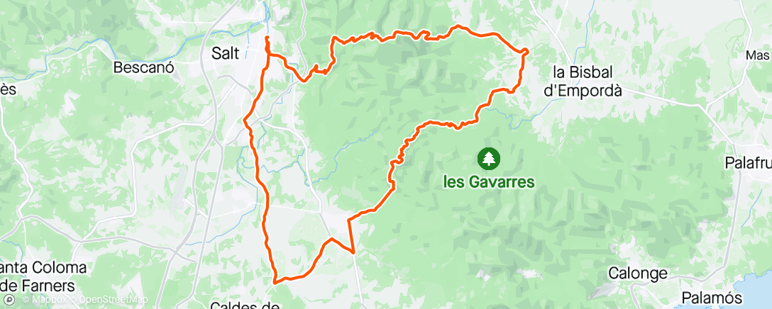 Map of the activity, Afternoon rode