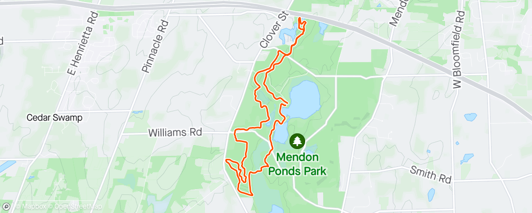 Map of the activity, Mendon Ponds Park