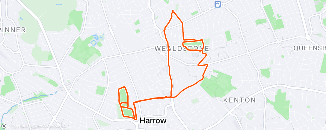 Map of the activity, No ParkRun+ Half 🏃 against the wind 💨