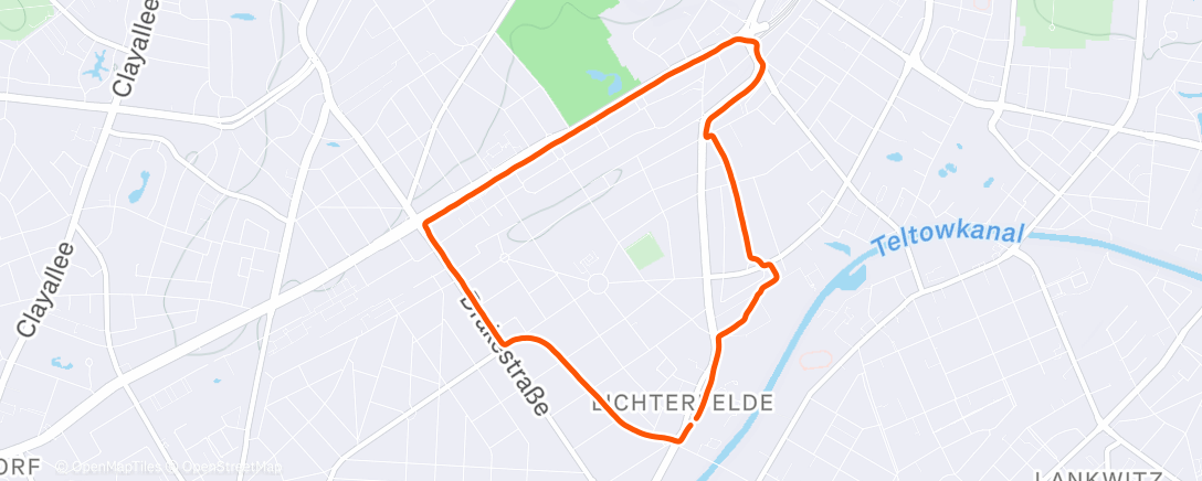 Map of the activity, Afternoon Run