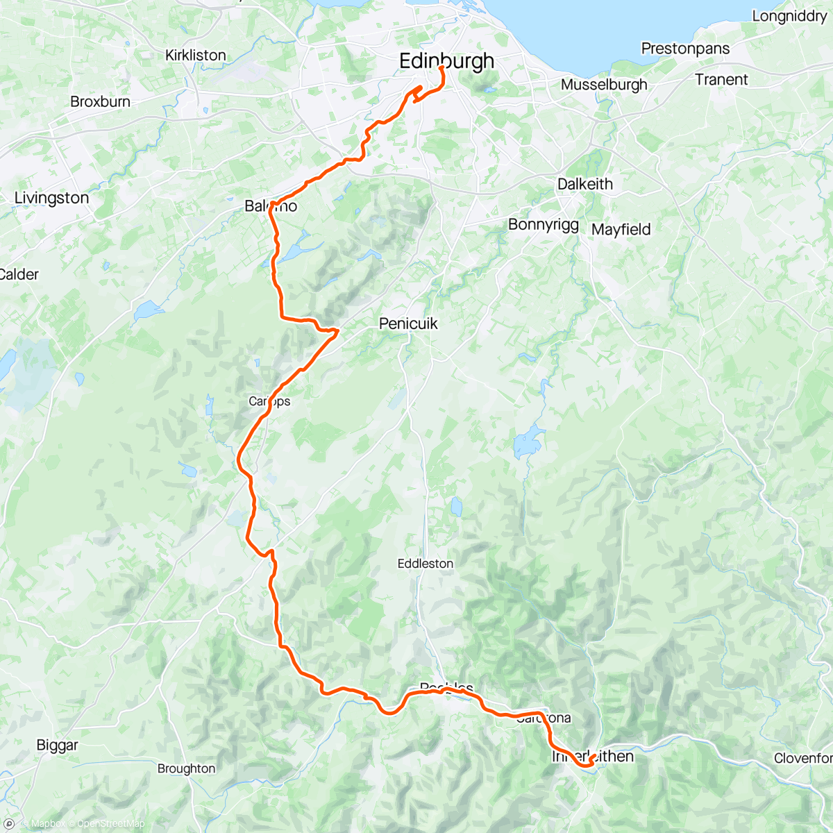 Map of the activity, Day Three gravel bikepacking