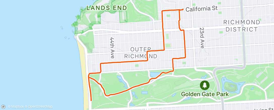 Map of the activity, Carrera de mañana