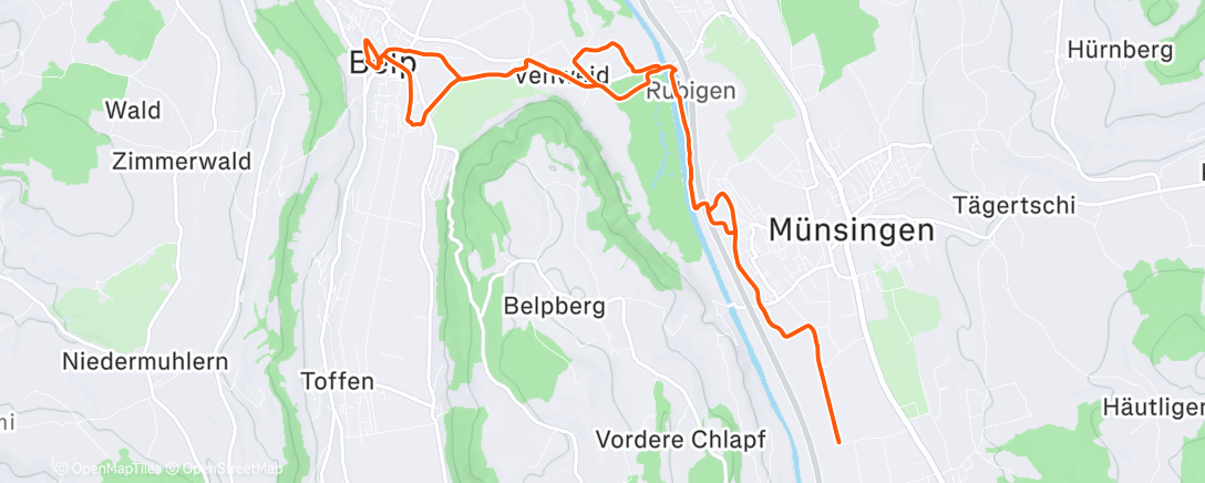 Map of the activity, Lauf am Nachmittag