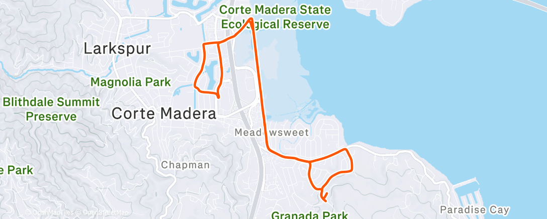 Map of the activity, Lunch Run