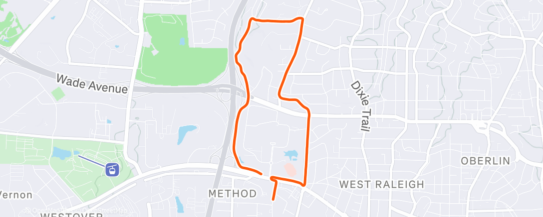 Map of the activity, Afternoon Run