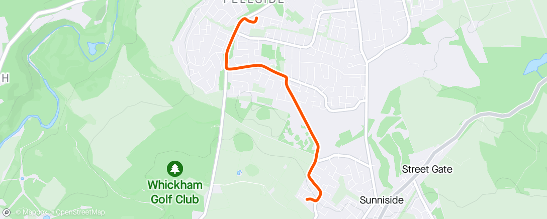 Map of the activity, Cycle home