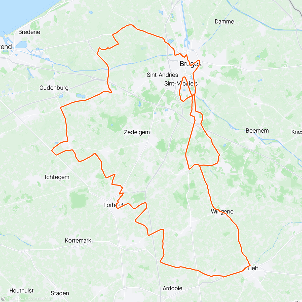Map of the activity, Elfstedenronde Brugge