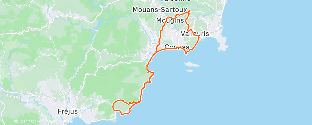 Map of the activity, Corniche de l’Estérel