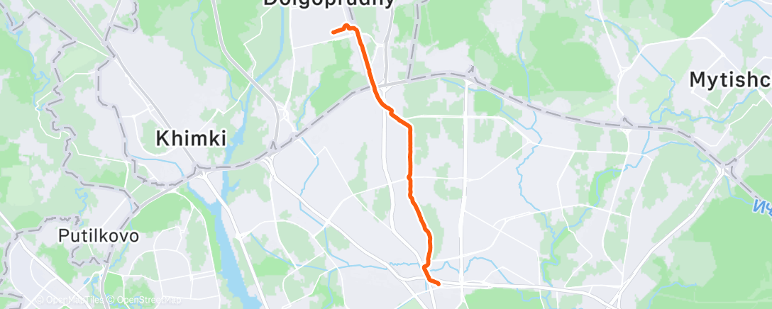 Map of the activity, Полуденный забег