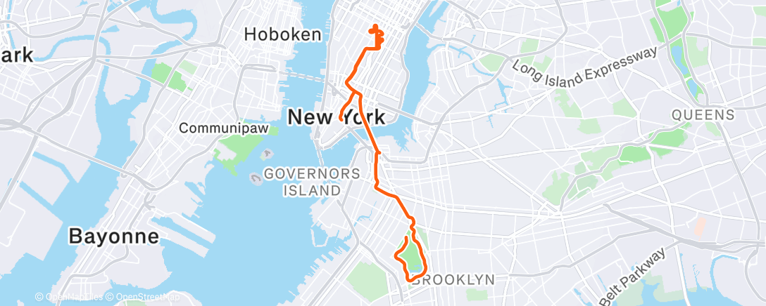 Карта физической активности (Zwift - Green to Screen in New York)