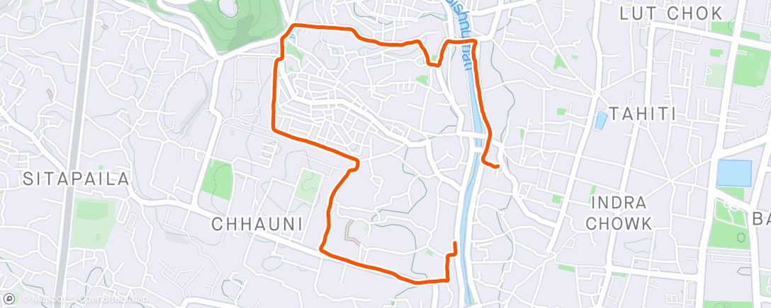 Map of the activity, Fasted Morning Run in the rain🌧️