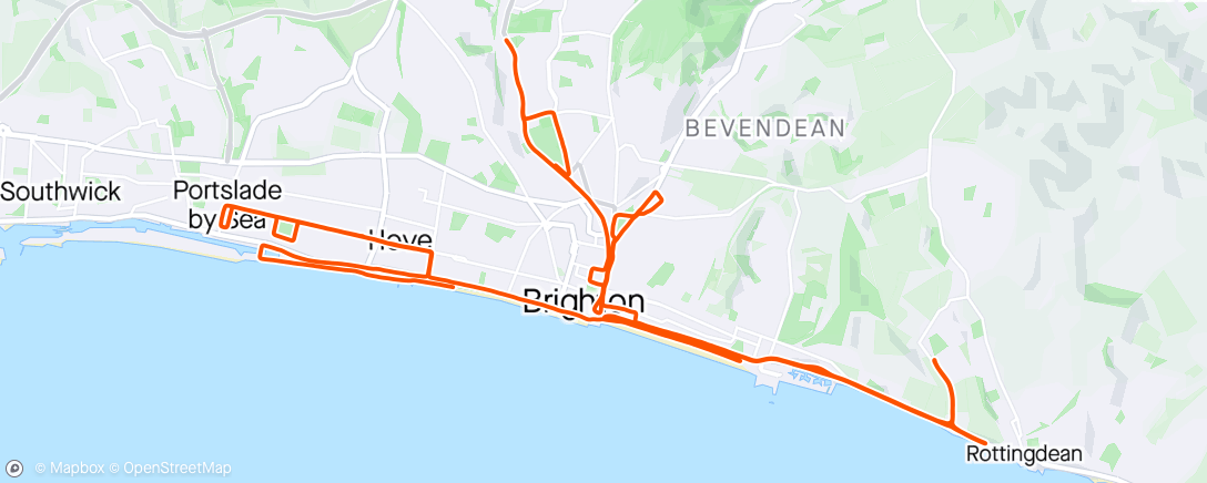 Map of the activity, Brighton Marathon 2024