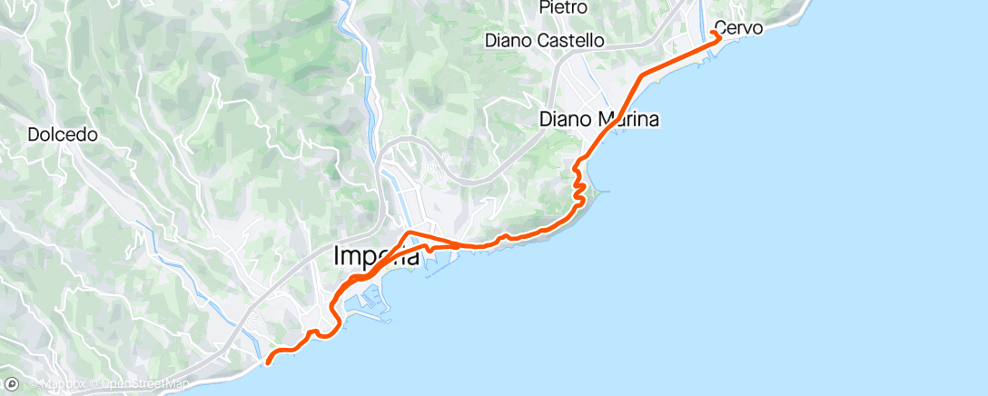 Mapa de la actividad, Cervo - Borgo Prino - Cervo