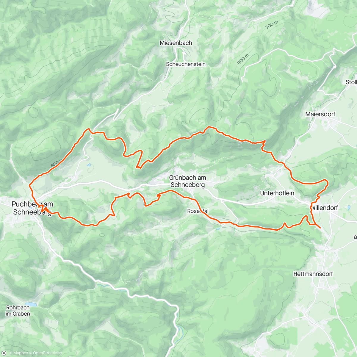 Mapa de la actividad (Springelsteig - Gelände - Hutberg - Himberg)