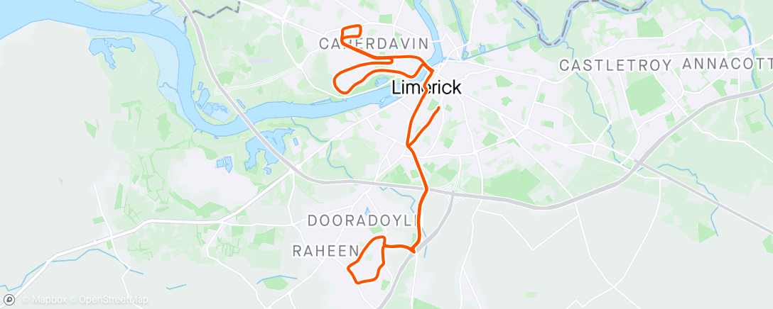 Map of the activity, limerick half marathon 2024 - PB  🍻☀️