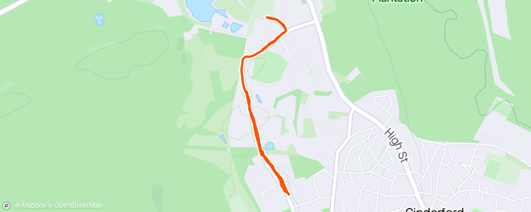 Map of the activity, Couch to 5k Week 2 Run 1 for Logan