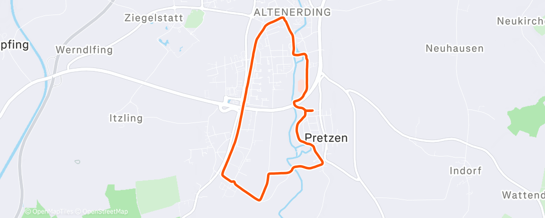 Map of the activity, Lauf am Nachmittag